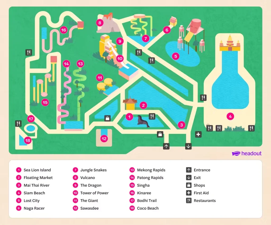 Siam Park Map