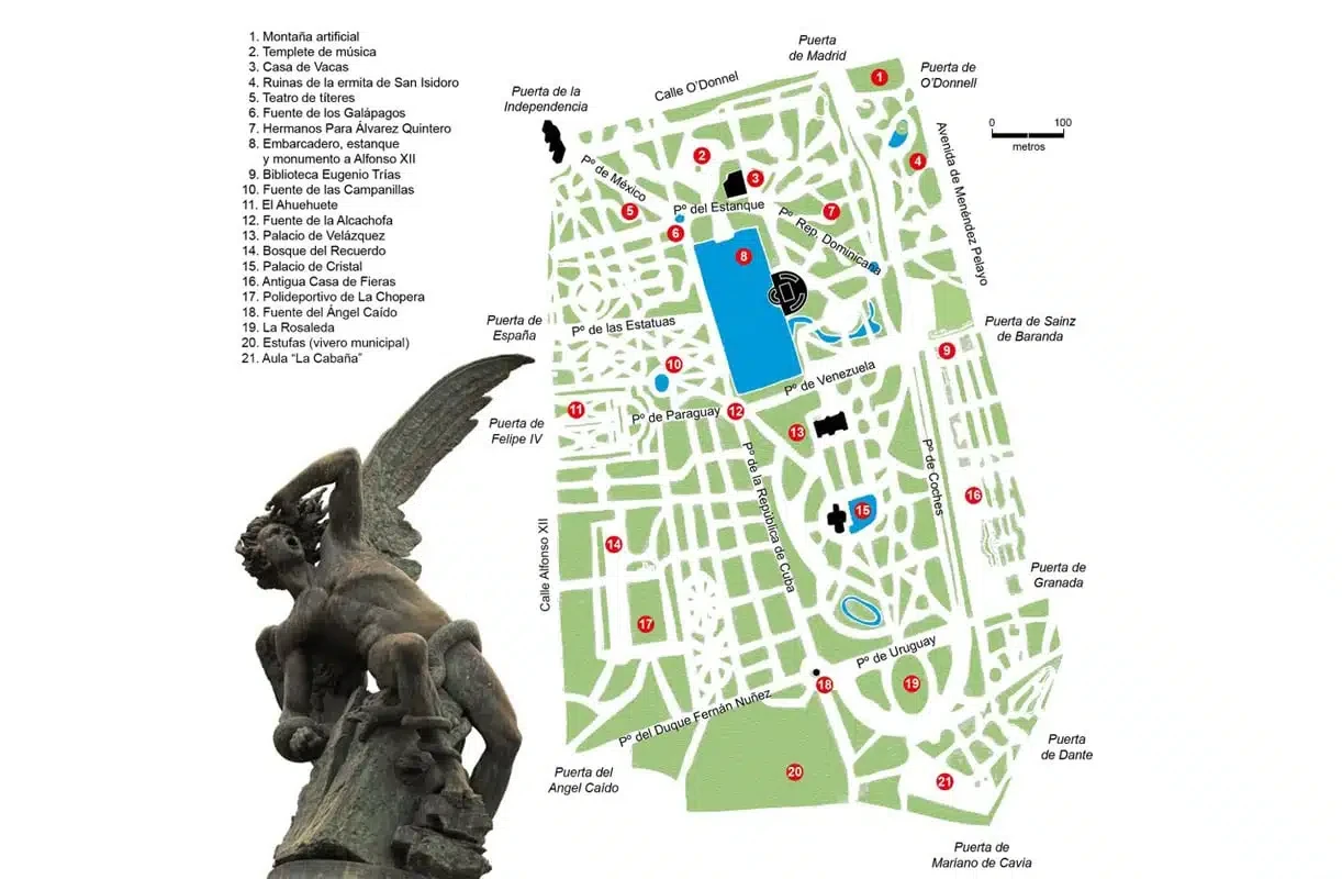 El Retiro Park Map